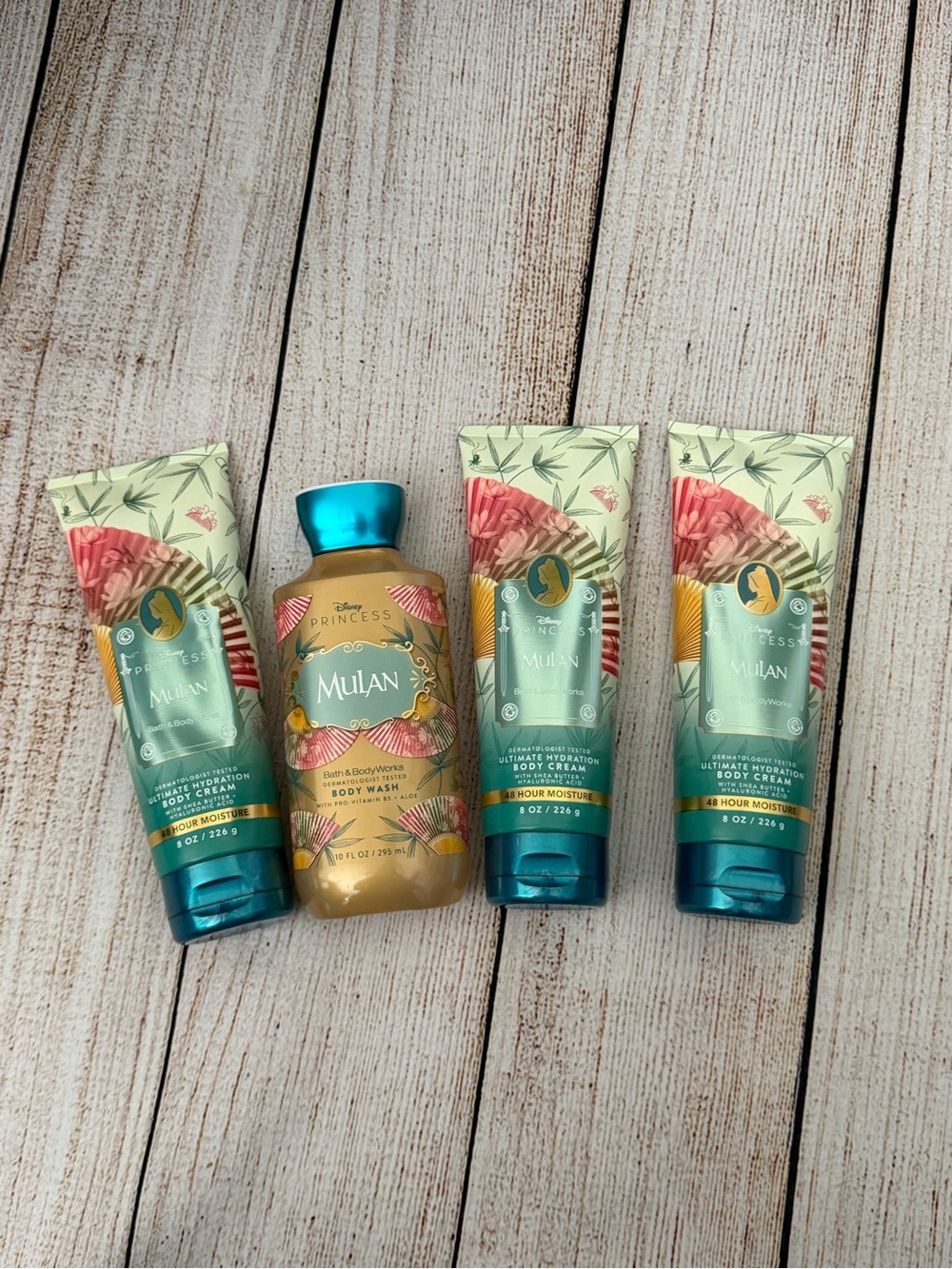 Set of 4 Bath & Body Works Mulan Body Cream & Body Wash Set BBW